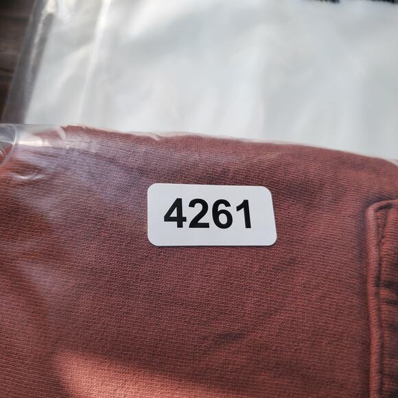 Sporty & Rich Hoodie Mens Small Rust Brown 100% Cotton Made in USA Pullover - Picture 7 of 7